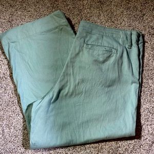 Mint green cropped wide-leg pants